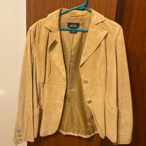 Leather suede blazer